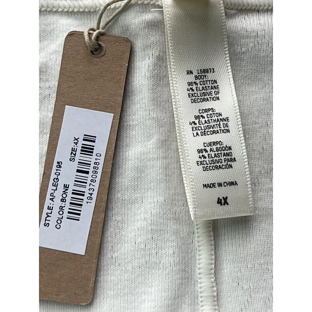 SKIMS Logo Cotton Thermal Pointelle Leggings Cream 4X Plus Size - Picture 11 of 11